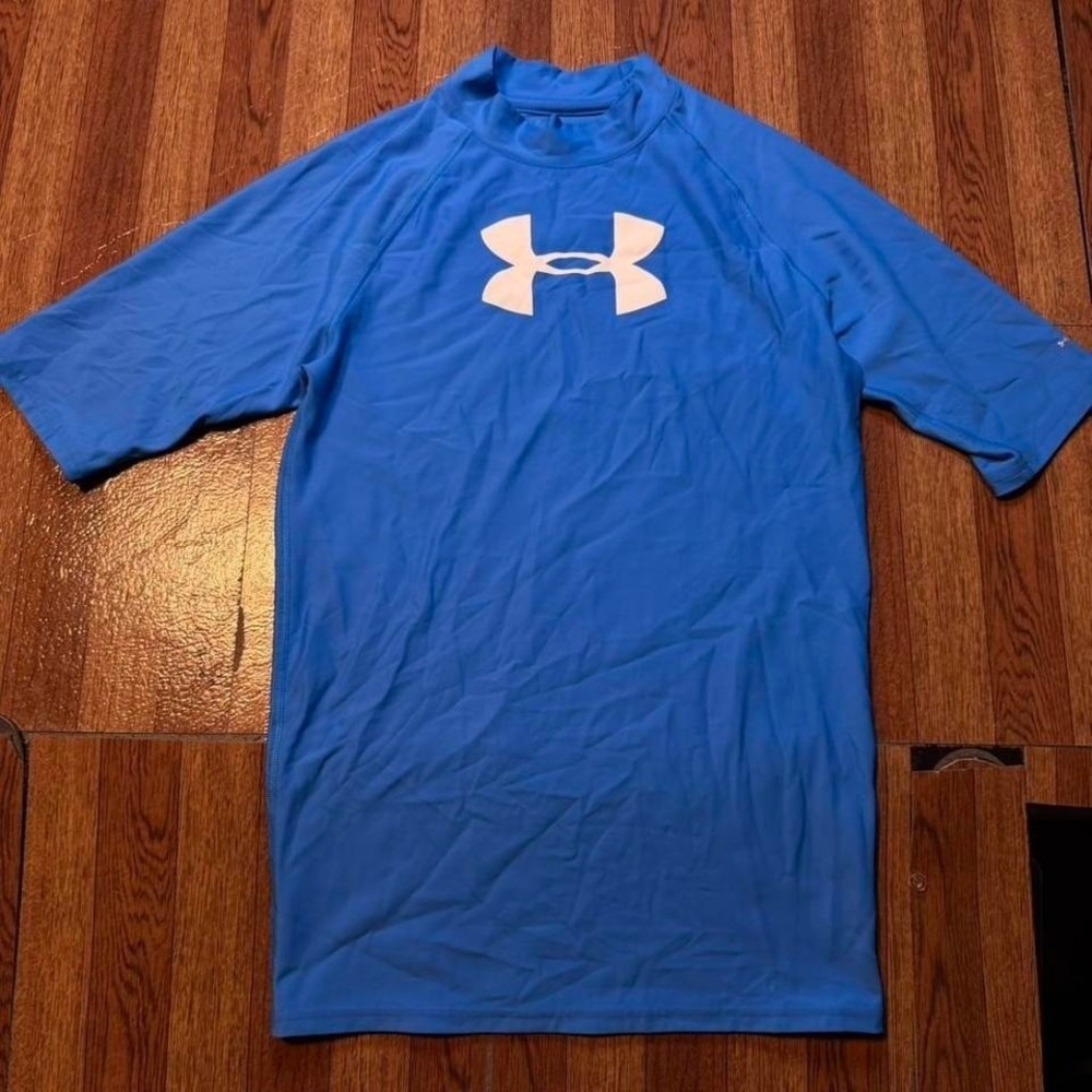 Under Armour Blue‎ ColdBlack Retro Tech Sportswear Compression Shirt Large